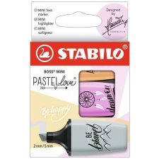 STABILO Szövegkiemelõ készlet, STABILO, "Boss Mini Pastellove", 3 különbözõ szín - TST070359... filctoll, marker