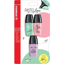 STABILO Szövegkiemelő, készlet, STABILO, "Boss Mini Pastellove", 3 különböző szín filctoll, marker