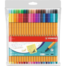 STABILO Tûfilc készlet, 0,4 mm, STABILO "Point 88", 40 különbözõ szín filctoll, marker