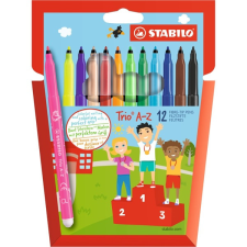 STABILO Trio A-Z 12db-os vegyes színű filctoll készlet filctoll, marker