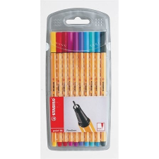 STABILO Tűfilc készlet, 0,4 mm, STABILO "Point 88", 10 különböző szín filctoll, marker