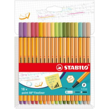STABILO Tűfilc készlet, 0,4 mm, STABILO Point 88, 18 különböző szín (TST8818225) filctoll, marker