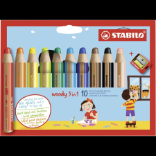  STABILO woody 3 az 1-ben 10 db tok hegyezővel (4006381346917) ceruza
