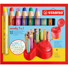 STABILO woody 3in1 szett, 15 db színes ceruza