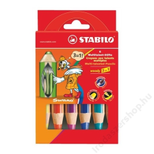 STABILO Woody színes ceruza készlet, kerek, vastag, 6 különböző szín színes ceruza