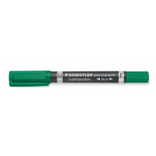STAEDTLER Alkoholos marker, 0,6/1,5 mm, kúpos, kétvégű, STAEDTLER &quot;Lumocolor® duo 348&quot;, zöld filctoll, marker