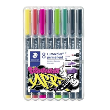 STAEDTLER Alkoholos marker készlet, 2-5 mm, STAEDTLER "Lumocolor 350", 6 különböző szín filctoll, marker