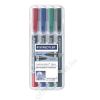 STAEDTLER Alkoholos marker készlet, F/M, 0,6/1,5 mm, kúpos, kétvégű, STAEDTLER Lumocolor Duo, 4 különböző szín (TS348WP4)