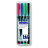 STAEDTLER Alkoholos marker készlet, OHP, 0,4 mm,  "Lumocolor 313 S", 4 különböző szín
