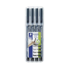 STAEDTLER Alkoholos marker készlet, OHP, STAEDTLER "Lumocolor® 31", 4 különböző vonalvastagság, fekete filctoll, marker
