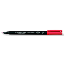 STAEDTLER Alkoholos marker, OHP, 0,6 mm, STAEDTLER "Lumocolor 318 F", piros filctoll, marker