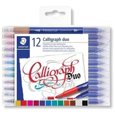 STAEDTLER Calligraph Duo 2,0/3,5 mm, kalligráfiai, kétoldalas, 12 szín filctoll, marker