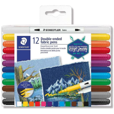 STAEDTLER "Design Journey" textil filctollak, 12 különböző szín, kétoldalas filctoll, marker