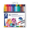 STAEDTLER Ecsetirón készlet, 0,5-0,8/1,0-6,0 mm, kétvégű, STAEDTLER "Marsgraphic Duo", 36 szín