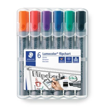 STAEDTLER Flipchart marker készlet, 2-5 mm, vágott, staedtler &quot;lumocolor 356 b&quot;, 6 különböző szín filctoll, marker