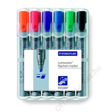 STAEDTLER Flipchart marker készlet, vágott, STAEDTLER Lumocolor 356 B, 6 különböző szín (TS356BWP6) filctoll, marker
