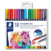 STAEDTLER Marsgraphic Duo 0,5-0,8/1,0-6,0 mm Tűfilc készlet - 18 szín