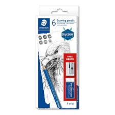 STAEDTLER Művészeti grafitirón Staedtler Design Journey Lumograph + hegyező + radír 8 db-os szett hegyező