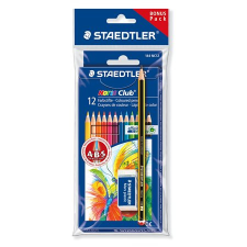 STAEDTLER Noris Club Hatszögletű színes ceruza készlet (12 db / csomag) + 1 db grafitceruza + 1 db radír színes ceruza