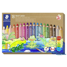 STAEDTLER Noris junior jumbo 3in1, 18 szín + ecset + hegyező színes ceruza