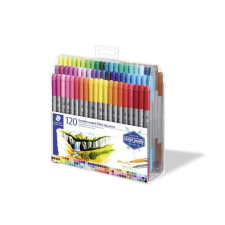 STAEDTLER Rostirón készlet, 0,8/3,0 mm, kétvégû, STAEDTLER "Design Journey", 120 különbözõ szín ceruza