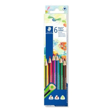 STAEDTLER Színes ceruza készlet, háromszögletű, STAEDTLER  Noris Colour , 6 különböző szín színes ceruza