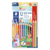 STAEDTLER Színes ceruza készlet, háromszögletű, vastag, hegyezővel,  "Noris Super Jumbo", 10+2 különböző szín