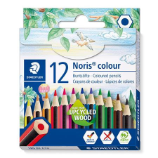 STAEDTLER Színes ceruza készlet, hatszögletű, félhosszú, STAEDTLER &quot;Noris Colour 185&quot;, 12 különböző szín színes ceruza