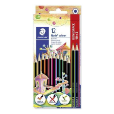 STAEDTLER Színes ceruza készlet, hatszögletű, STAEDTLER &quot;Noris Colour 185&quot;, 10+2 különböző szín színes ceruza