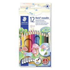  STAEDTLER Színes ceruza készlet radírral, hatszögletű, STAEDTLER &quot;Noris Club&quot;, 12 különböző szín színes ceruza