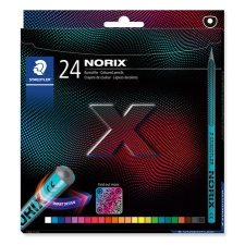 STAEDTLER Színes ceruza készlet, STAEDTLER  Norix® 186 , 24 különböző szín színes ceruza