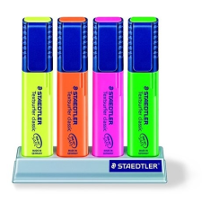 STAEDTLER Szövegkiemelő készlet, 1-5 mm, asztali, STAEDTLER, 4 különböző szín filctoll, marker
