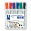  STAEDTLER Táblamarker készlet, 2-5 mm, vágott, STAEDTLER "Lumocolor® 351 B", 6 különböző szín