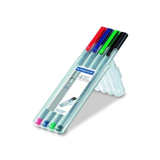 STAEDTLER Tűfilc készlet, 0,3 mm, STAEDTLER "Triplus Box", 4 különböző szín filctoll, marker