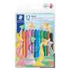 STAEDTLER Zsírkréta, csavarós, STAEDTLER "Noris 221", 12 különböző szín