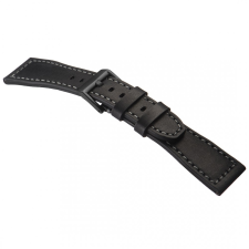 STAILER Premium Aviator bőr óraszíj, fekete/szürke 21/18 L óraszíj
