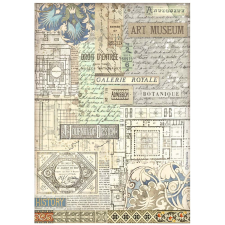 Stamperia Art of Travelling Rízspapír A4 Art museum background Rice Paper (1 ív) decoupage papír
