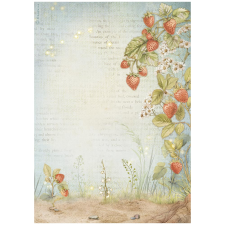 Stamperia Hidden Grove Rízspapír A4 Strawberries Rice Paper (1 ív) decoupage papír