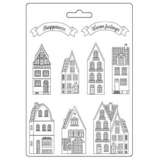 Stamperia Lágy PVC öntőforma - Christmas houses dekorációs kellék