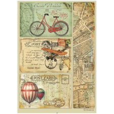Stamperia Rizspapír A4 - Around the World - Post Card - Rice Paper (1 ív) decoupage papír