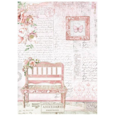 Stamperia Rizspapír A4 - Roseland bench - Rice Paper (1 ív) decoupage papír