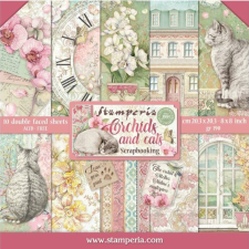 Stamperia scrapbook papír készlet - Orchids and Cats 20cm x 20cm dekorációs kellék