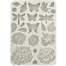Stamperia Szilikon öntőforma A5 - Create Happiness Secret Diary butterflies and flowers dekorációs kellék