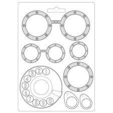 Stamperia Textúra alap A5, Lady Vagabond Lifestyle goggles / Stamperia Soft Mould (1 db) gyertyaöntő forma