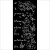 Stamperia Vastag stencil 12cm x 25cm - Create Happiness Secret Diary flowers and butterfly