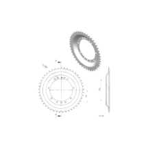 Standard Parts Hátsó lánckerék 45 fogas Peugeot 103 SP / MV (d.94mm) lánc, láncszett