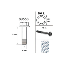 Standard Parts Motorcsavar csavarkulcs méret 8 M6x25 fekete (x10) egyéb motorkerékpár alkatrész