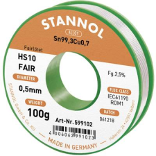 Stannol Forrasztóón Tekercs Stannol HS10-Fair Sn99.3Cu0.7 100 g 0.5 mm (599102) forrasztási tartozék