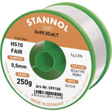 Stannol Forrasztóón Tekercs Stannol HS10-Fair Sn99.3Cu0.7 250 g 0.5 mm (599100) forrasztási tartozék
