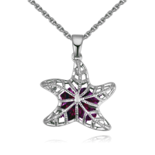 Starfish - lila - Swarovski kristályos nyaklánc nyaklánc